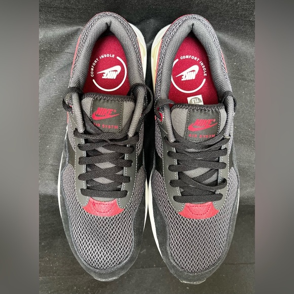 Nike Air Max SYSTM Black/Team Red/Anthr Men's Sneakers Size 11.5 Preowned - Picture 5 of 9